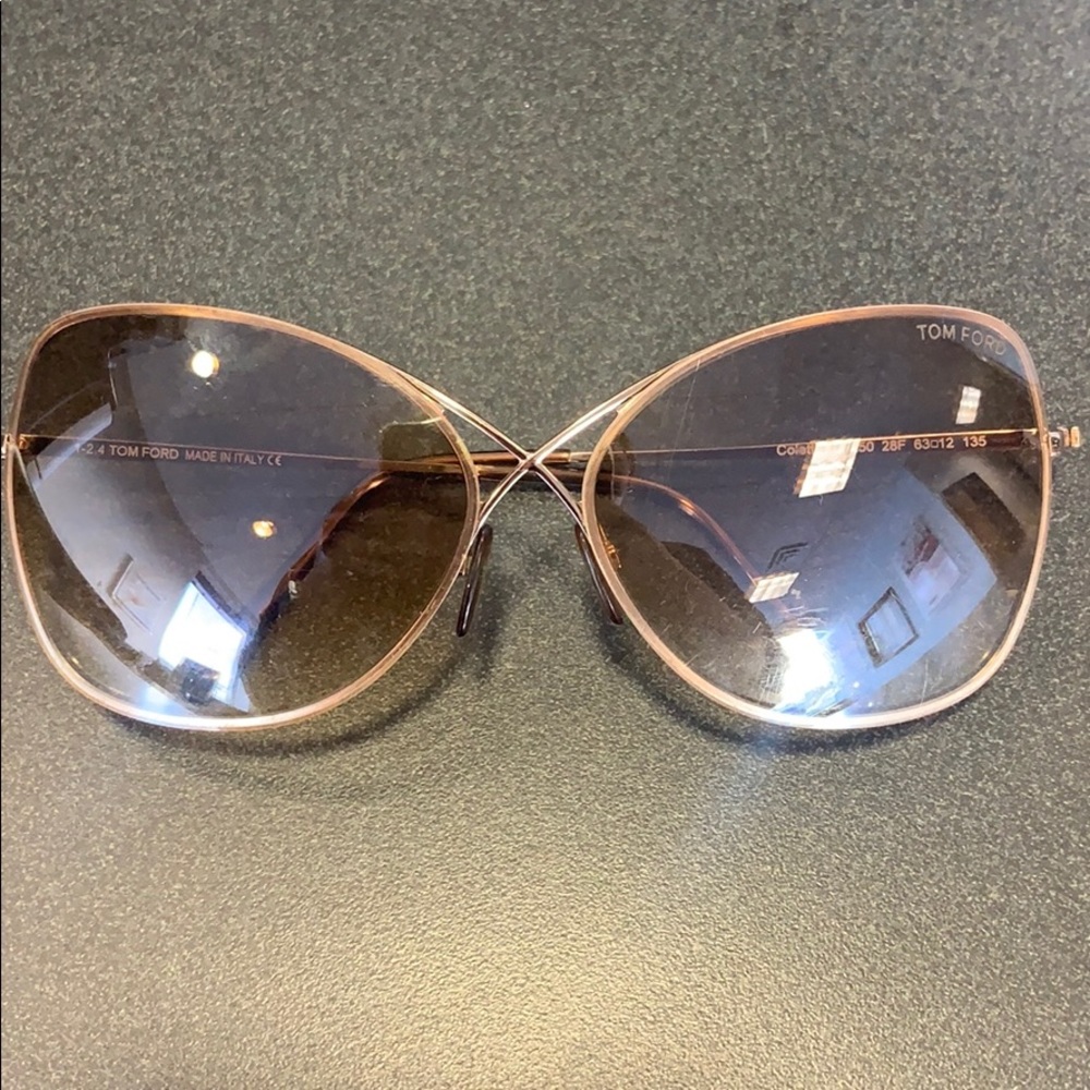 Tom Ford TF250 Colette 28F Women's Gold Sunglasses